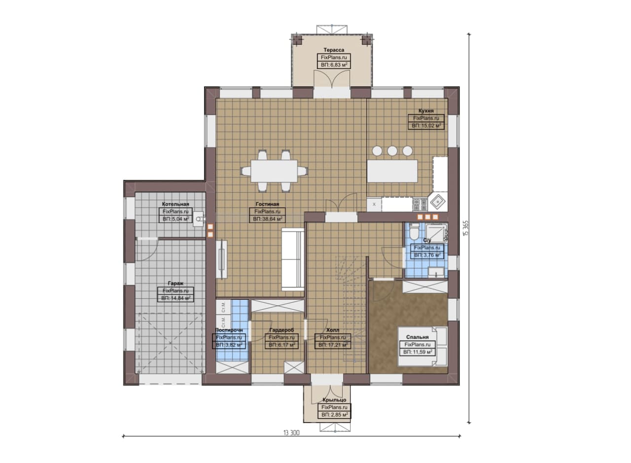 Планировка Двухэтажный дом F-8522